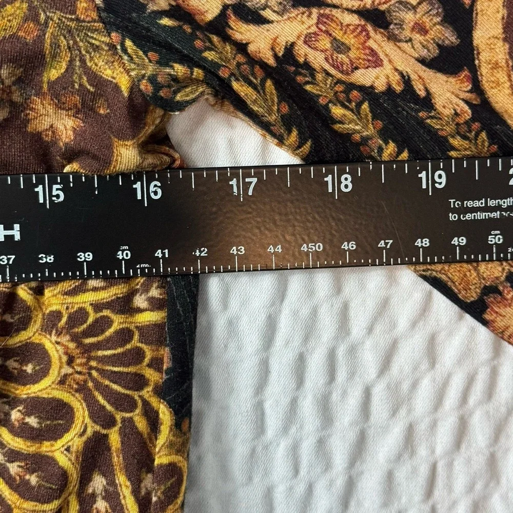 Soft Sorroundings Enchanted Forest Maxi Dress Sz 10P Brown Gold Floral Bohemian